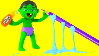 SUPERHERO BABIES DO HOME ACTIVITIES ❤ Spiderman, Hulk & Frozen Play Doh Cartoons For Kids