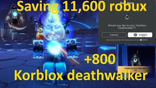 Roblox buying Korblox Deathwalker with 40% off robux refund