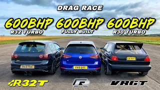 VW STREET SAVAGES .. 600HP GOLF R v 600HP MK2 GOLF v 600HP R32 TURBO