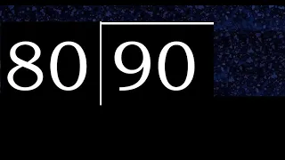 Dividir 90 entre 80 division inexacta con resultado decimal de 2 numeros con procedimiento