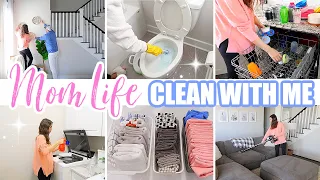 MOM LIFE CLEAN WITH ME // HUGE MESS CLEANING MOTIVATION // CLEAN THE WHOLE HOUSE