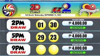 6/45 Lotto Result Today, Wednesday September 15, 2021 | Jackpot Prize Reaches up to Php31,817,270.00