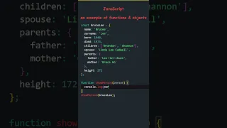 JavaScript Shorts · Passing An Object As A Parameter To A Function