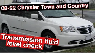 08-20 Chrysler Town and Country 62TE transmission fluid level check (6 speed auto)