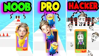 NOOB vs PRO vs HACKER in Mobile Run!! Prezley