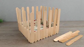 An incredible result from wooden sticks and a cardboard box.
