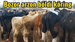 Qoqon mol bozori semiz VA boqma buqalar narhlari 14.02.2024yil