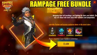 RAMPAGE EVENT FREE BUNDLE| free fire new event| ff new event today|  new ff event | Garena free fire