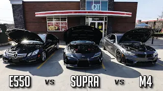 THE SUPRA VS... (E550 vs M4 vs Supra vs M5)