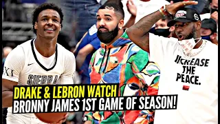 Drake & LeBron Watch BRONNY'S FIRST GAME OF THE SEASON!! Sierra Canyon FIGHTS For The Championship!!
