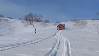 Зима на Итурупе, едем в бухту Гуя