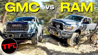 Big Boy Battle: GMC Sierra HD AT4X AEV vs. Ram 2500 Off-Road Smack Down!