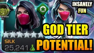 Silk 6 Star Rank 5 Gameplay - HUGE SCIENCE UTILITY GOD TIER POTENTIAL! - Marvel Contest of Champions