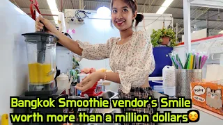 This smoothie vendor girl's smile worth a million dollars! and this is why I love Bangkok