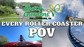 Every Roller Coaster at Busch Gardens Williamsburg POV [5K] 2023