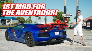 1ST LAMBORGHINI AVENTADOR MOD! *HUGE CARBON FIBER SPOILER*