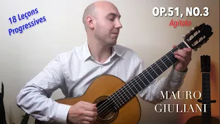 Giuliani - Op. 51, No. 3 (Agitato) | 18 Progressive Lessons | Classical Guitar - Jonathan Richter