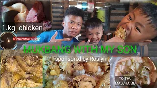 S.GINMAWI & SON MUKBANG ||  1.KG CHICKEN , toithu, changkongche tui, lettuce 🥬.