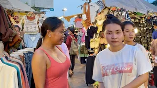 Phnom Penh Night Market Tour 2024 - Virtual Walking Cambodia 4K