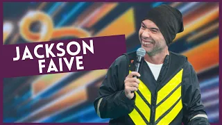 Marco Luque incorpora Jackson Faive e faz show de piadas no Faustão