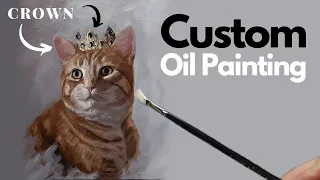 CUSTOM Oil Painting - How I paint PET PORTRAITS [Alla prima painting techniques]