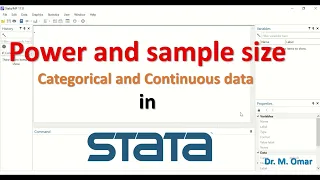 Calculating statistical power and sample size for categorical and continuous data in STATA