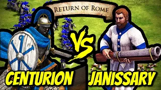 144 ELITE CENTURIONS vs 200 ELITE JANISSARIES (Total Resources) | AoE II: DE