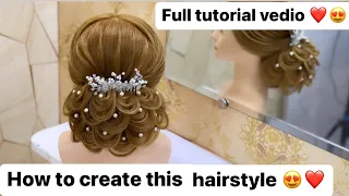 Peacock bun #hairstyle #weedinghairstyle #explore #viralvideo #explorepage #haireducation #bun