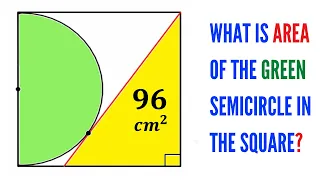 Can you find the area of the Green semicircle? | (Important Math skills explained) | #math #maths