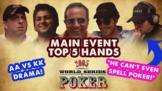 2005 WSOP Main Event - Top 5 Hands | World Series of Poker