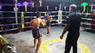 Wanchanalek (blue) Vs Bangpusak (red) 42 kilos, Round 04 @Antza Thaiboxing