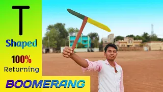 How to make a T shaped returning Wooden BOOMERANG at home | DIY Boomerang || The Indian Youngster ||