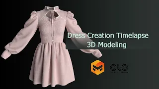 Dress creation time-lapse  - 3D Modeling - Marvelous Designer / Clo3d