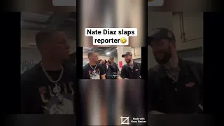 Nate slaps reporter for talking 💩 #natediaz #ufc #ufc276 #fyp