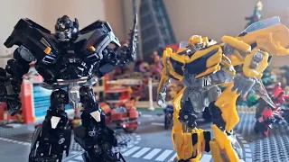 Transformers stop motion #2: Bumblebee and IronHide vs BlackOut