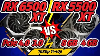 RX 6500 XT PCie 4.0 vs RX 6500 XT PCie 3.0 vs RX 5500 XT 8GB vs RX 5500 XT 4GB