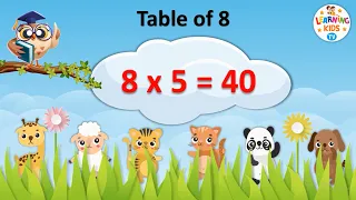 Table of 8 | Multiplication Tables for Kids | 8 ka Pahada | Maths Tables | Learning Kids TV