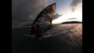 Windsurfing session in the dark