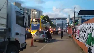 chegada do ônibus do Vasco no Cleber Andrade Cariacica ES