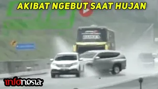 NGERI..! Akibat NGEBUT Saat Hujan Berujung Celaka