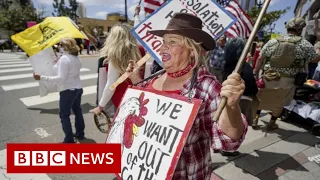 Coronavirus: US protests against and for lockdown restrictions - BBC News