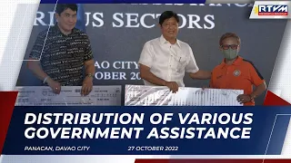 Distribution of Various Government Assistance  10/27/2022