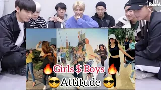 BTS REACTION 🔥 Girls Attitude Boys Power 🔥Best Tiktok video 🔥 Ultimate Reels Video 🔥