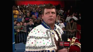 Jerry "The King" Lawler insults fans & refuses to Wrestle. Fans chant "Burger King" at Lawler (WWF)