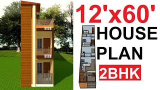 12' X 60' FEET HOUSE PLAN /GHAR KA NAKSHA 12 feet by 60 feet/2BHK PLAN/720 Sq Ft Ghar ka Plan