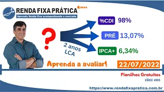 Onde investir na Renda Fixa: Prefixado, CDI/Selic ou IPCA+? → 22/07/2022 - Vídeo 105