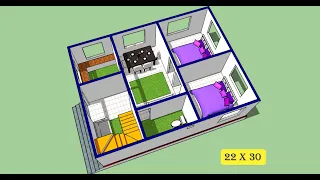 22 X 30 HOUSE DESIGN II 22 X 30 GHAR KA NAKSHA II 22 X 30 HOME PLAN