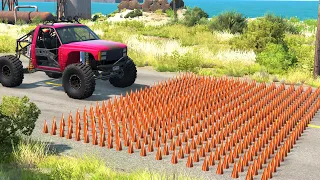 Cars vs 560 Wooden Spikes - BeamNG DRIVE