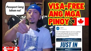 VISA-free na ang  PINAS papuntang CANADA?!