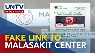 DOH warns vs. Facebook page falsely claiming affiliation with Malasakit Center